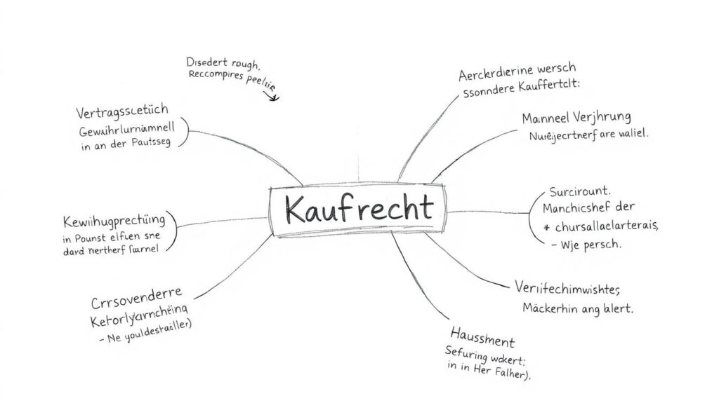 Bleistiftskizze: Zusammenfassung der wichtigsten Aspekte des Kaufrechts Bleistiftskizze: Zusammenfassung der wichtigsten Aspekte des Kaufrechts