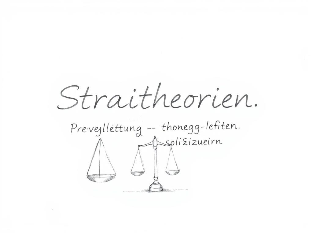 Bleistiftskizze der Straftheorien Bleistiftskizze der Straftheorien