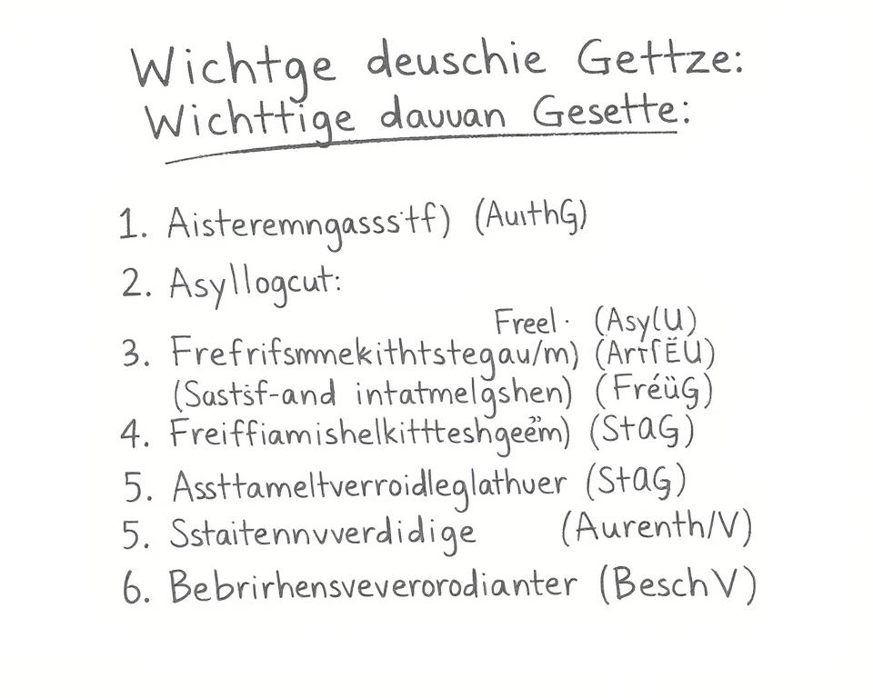 Bleistiftskizze der wichtigsten deutschen Gesetze im Ausländerrecht Bleistiftskizze der wichtigsten deutschen Gesetze im Ausländerrecht