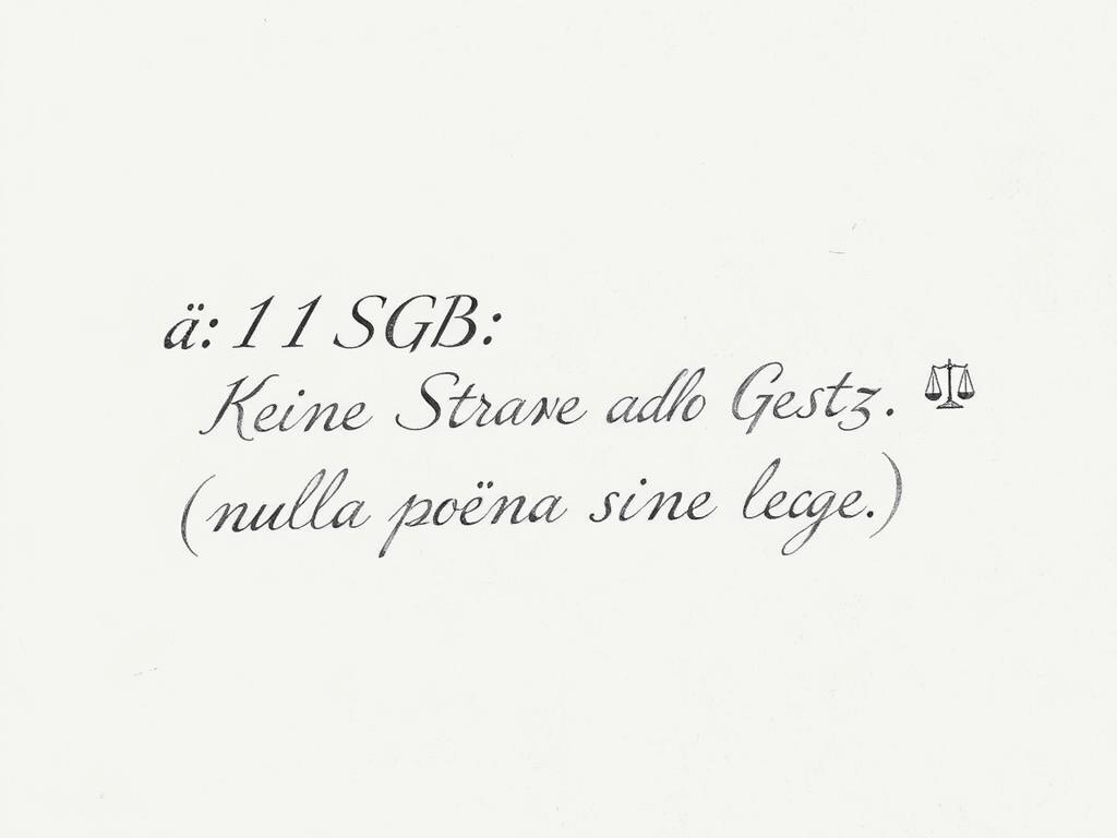 Bleistiftskizze des Legalitätsprinzips im Strafrecht