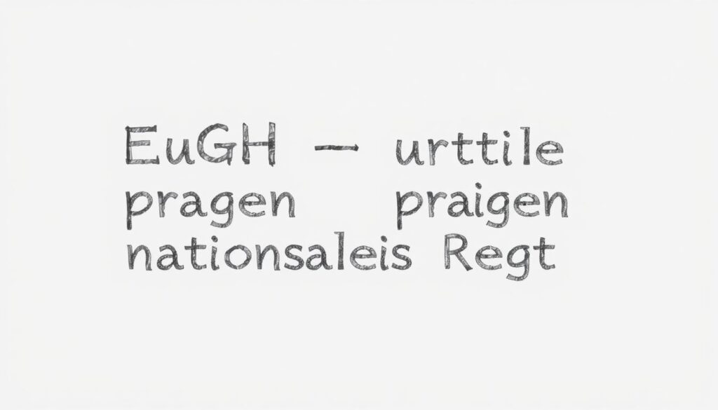 Bleistiftskizze einer Waage mit Text 'EuGH-Urteile prägen nationales Recht'