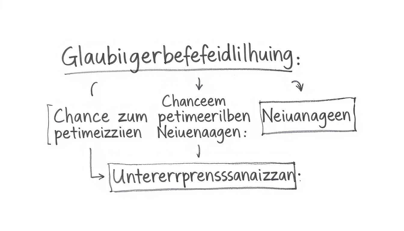 Bleistiftskizze mit Text zu den Zielen des Insolvenzrechts