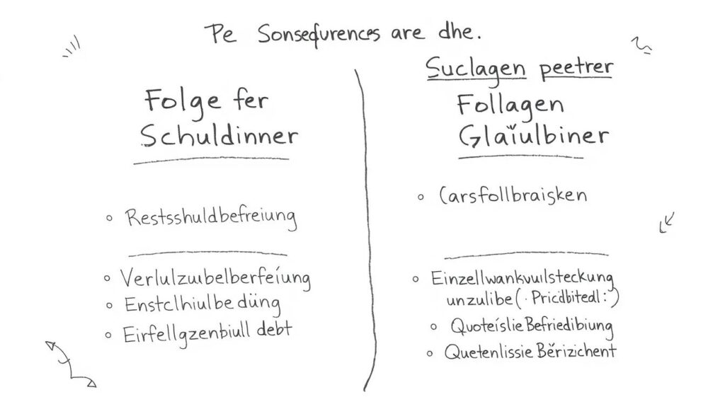 Bleistiftskizze zu den Folgen der Insolvenz für Schuldner und Gläubiger Bleistiftskizze zu den Folgen der Insolvenz für Schuldner und Gläubiger
