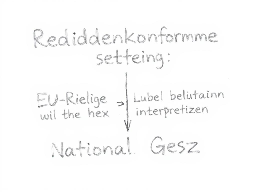 Bleistiftskizze zur richtlinienkonformen Auslegung nationalen Rechts