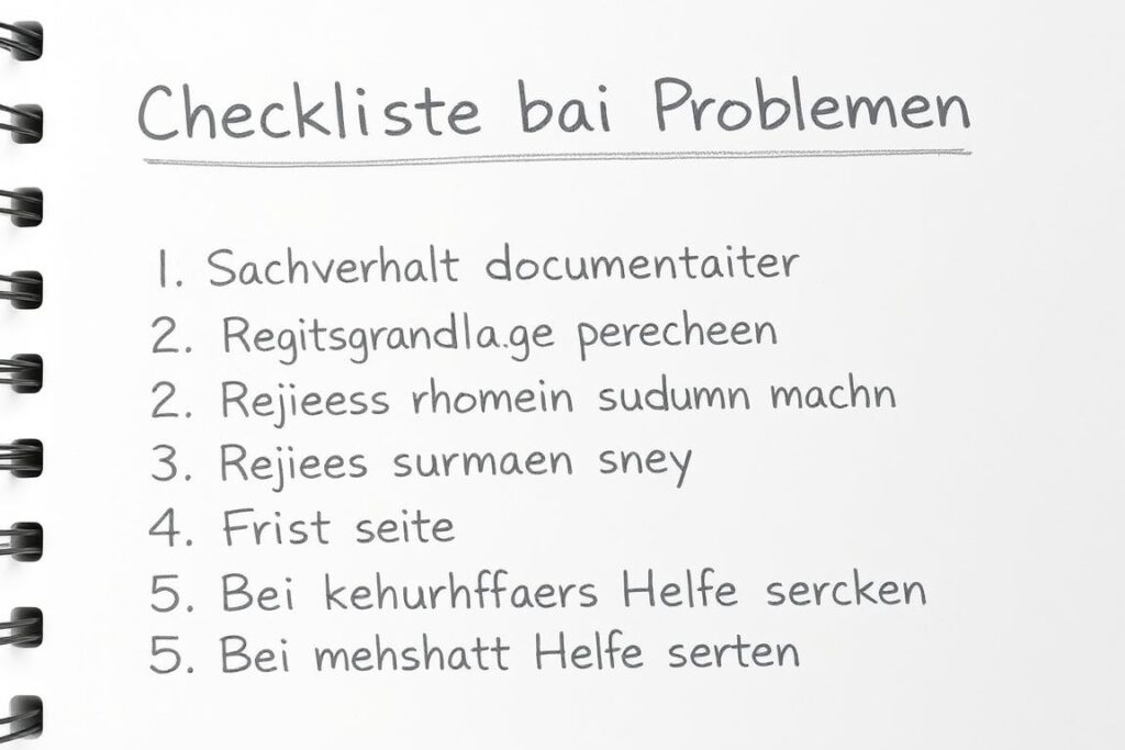 Checkliste für Verbraucher bei Problemen Checkliste für Verbraucher bei Problemen