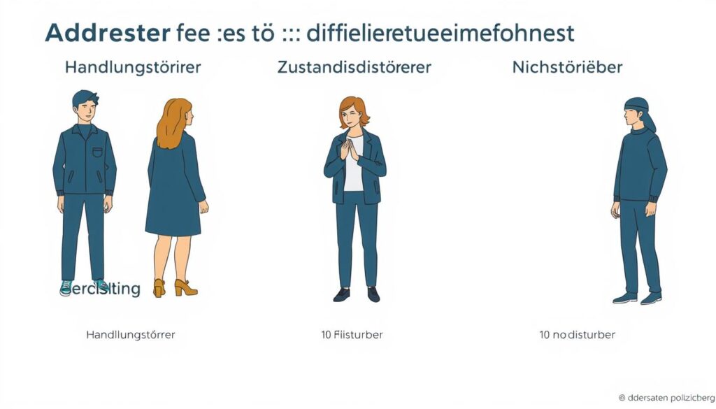 Darstellung verschiedener Adressaten polizeilicher Maßnahmen wie Störer und Nichtstörer Darstellung verschiedener Adressaten polizeilicher Maßnahmen wie Störer und Nichtstörer