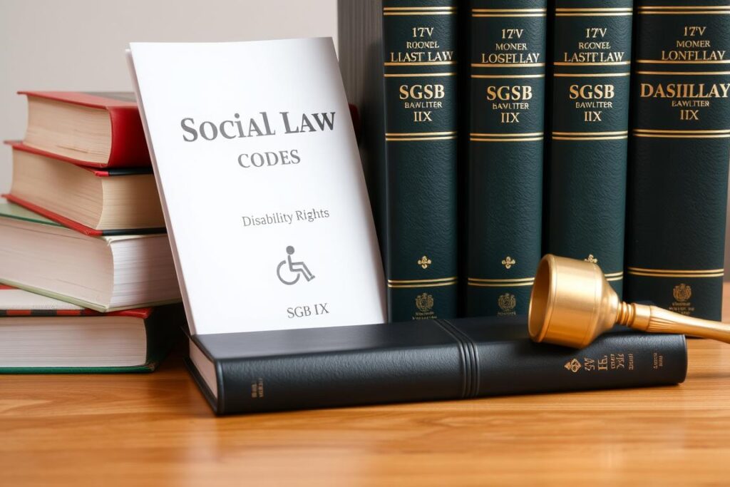 Gesetzbücher und Paragraphen zum Schwerbehindertenrecht, symbolisieren die rechtlichen Grundlagen Gesetzbücher und Paragraphen zum Schwerbehindertenrecht, symbolisieren die rechtlichen Grundlagen
