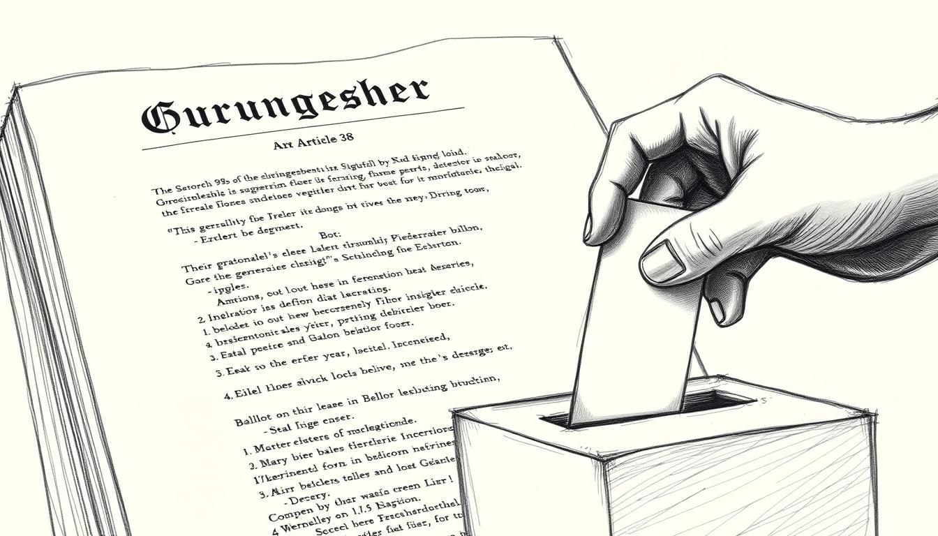 Grundgesetz mit Wahlsymbol - Konzeptskizze zum Wahlrecht