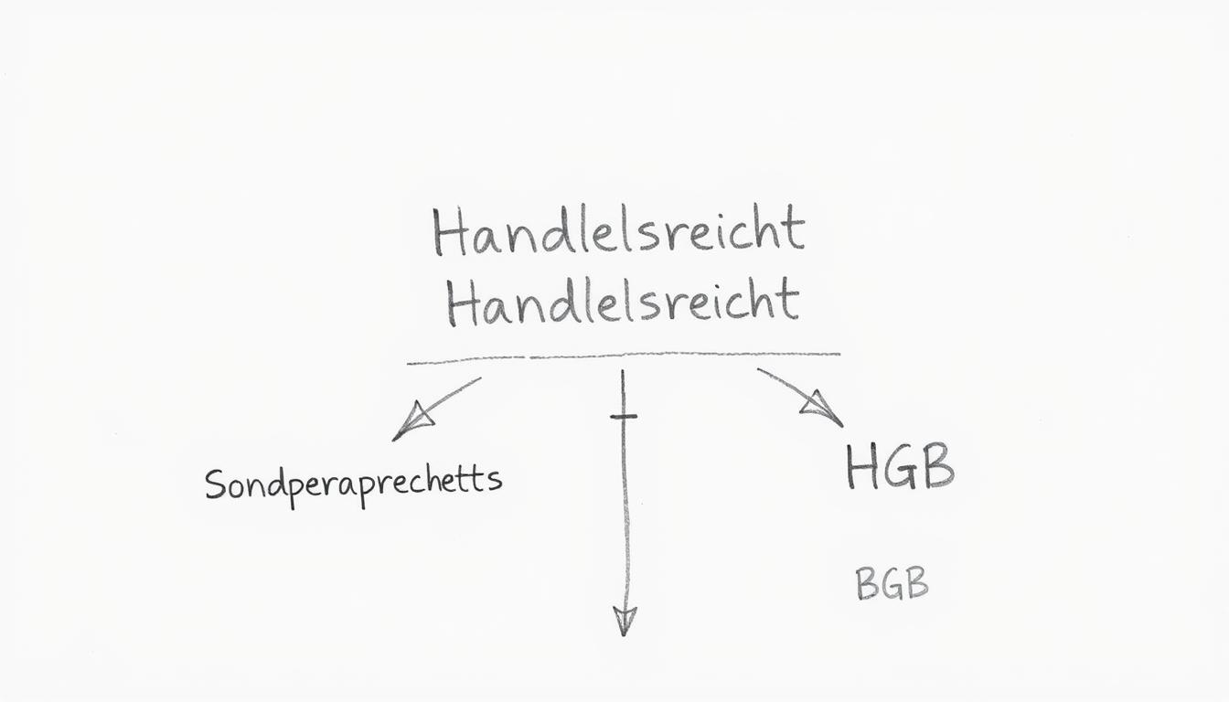 Handelsrecht als Sonderprivatrecht der Kaufleute - Bleistiftskizze mit Verbindungen zum BGB