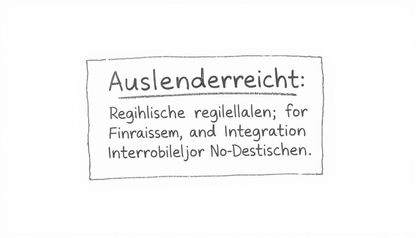 Handgezeichnete Textbox mit der Definition des Ausländerrechts