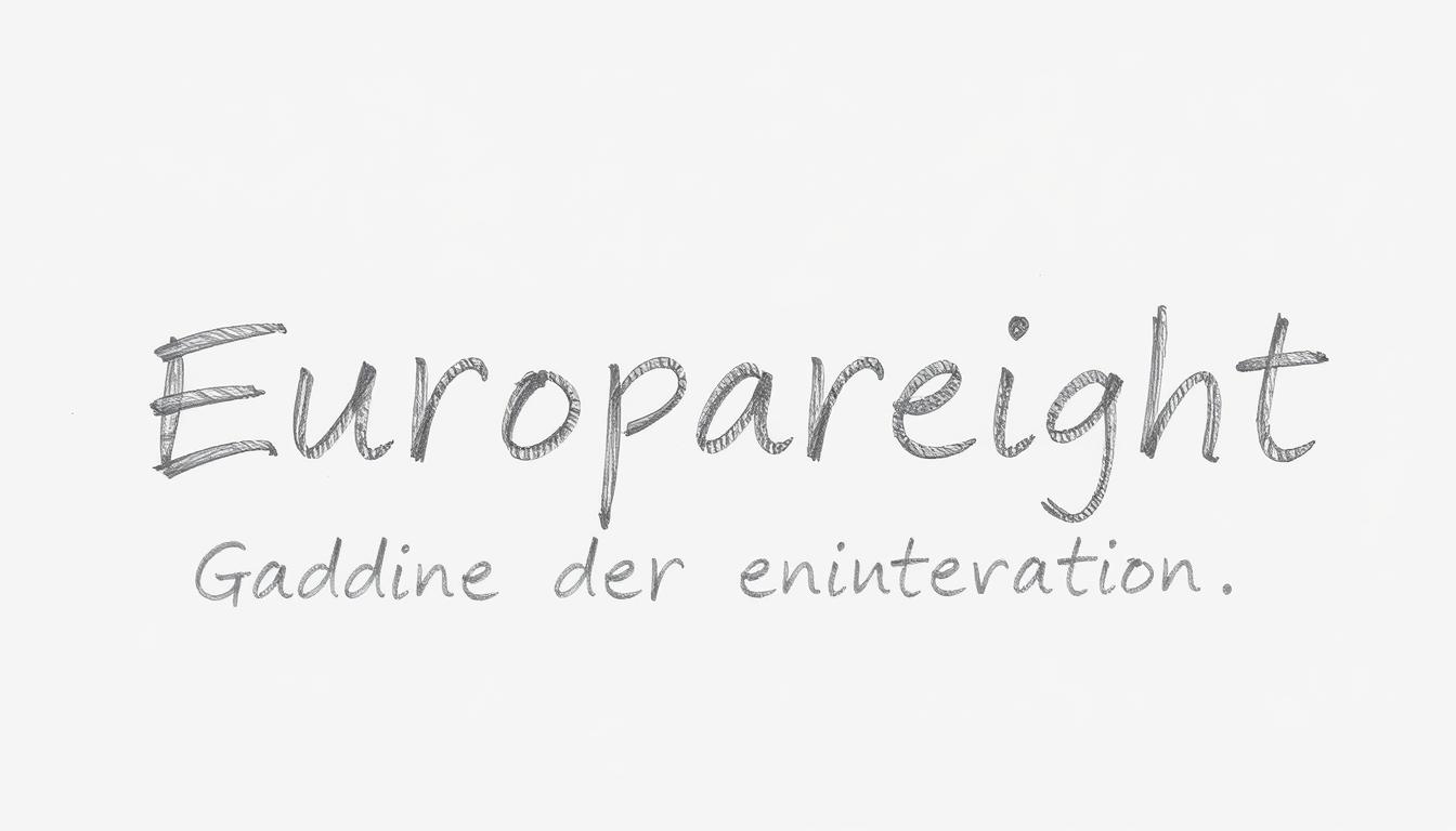 Handschriftlicher Titel 'Europarecht: Grundlage der europäischen Integration' in Bleistiftskizze