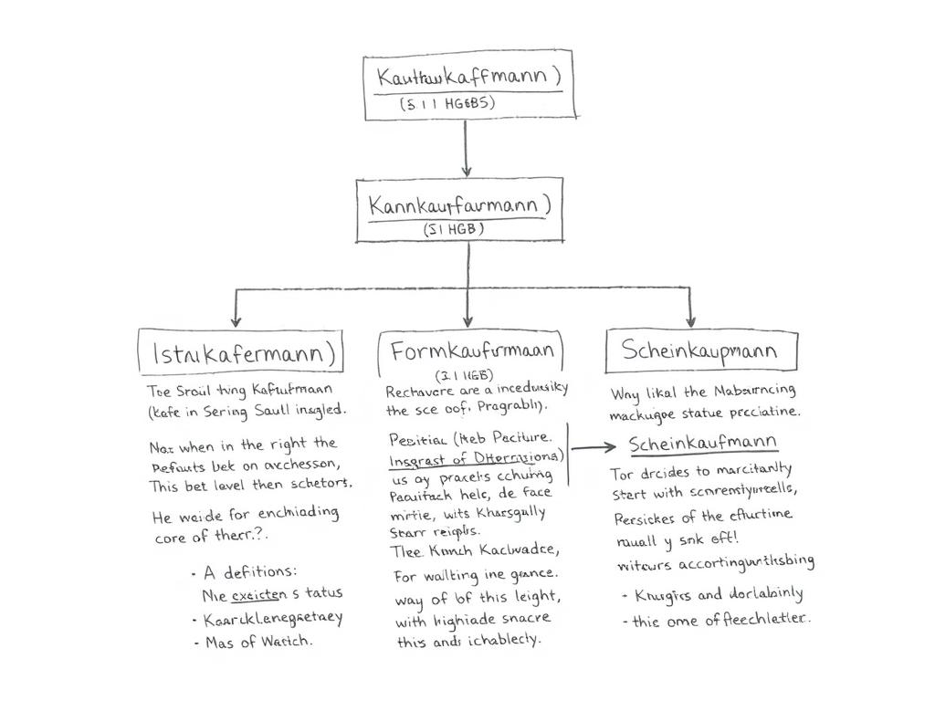 Kaufmannsbegriff und Kaufmannsarten nach dem HGB - Bleistiftskizze Kaufmannsbegriff und Kaufmannsarten nach dem HGB - Bleistiftskizze