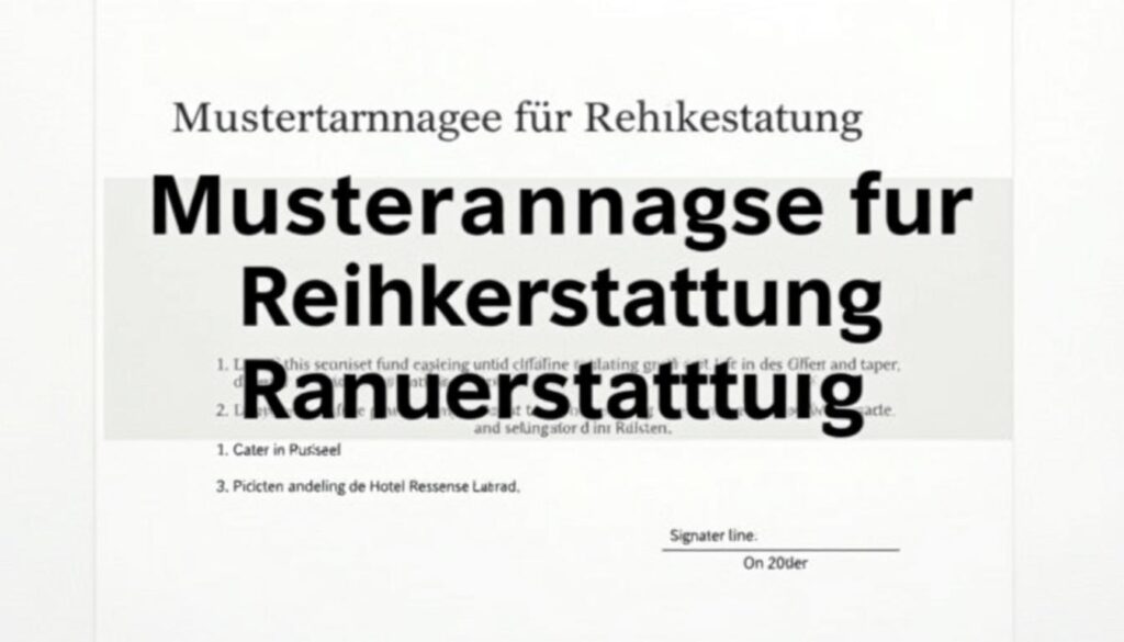 Musteranfrage für Rückerstattung