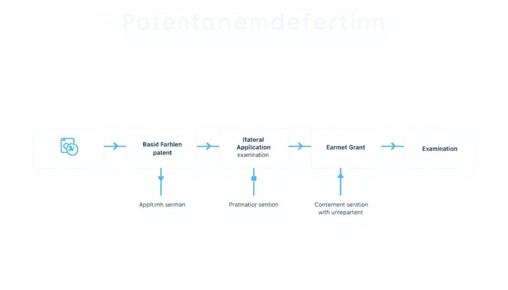 Patentanmeldeverfahren als Prozessdiagramm dargestellt Patentanmeldeverfahren als Prozessdiagramm dargestellt