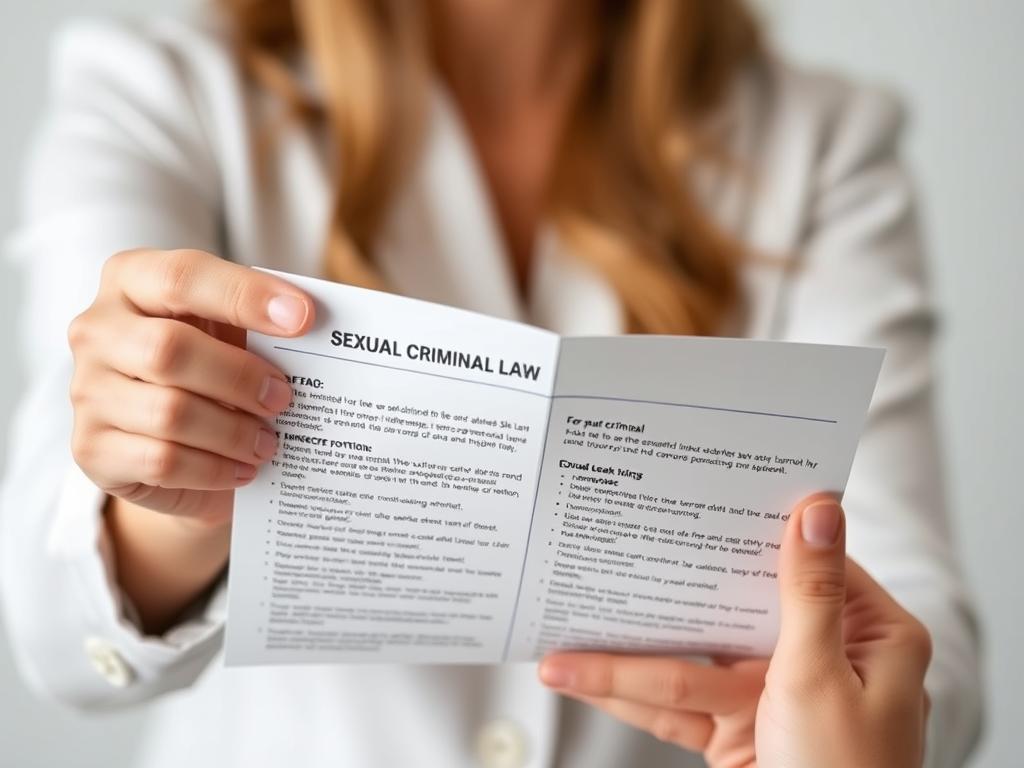 Person liest in einer Broschüre zum Sexualstrafrecht Person liest in einer Broschüre zum Sexualstrafrecht