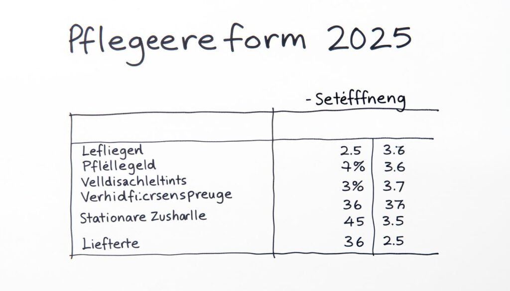 Pflegereform 2025 mit Textbeschriftungen zu den wichtigsten Änderungen Pflegereform 2025 mit Textbeschriftungen zu den wichtigsten Änderungen