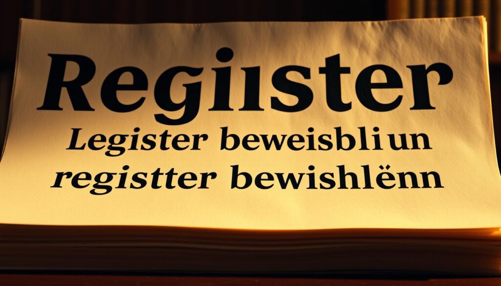 Register beweiskräftig