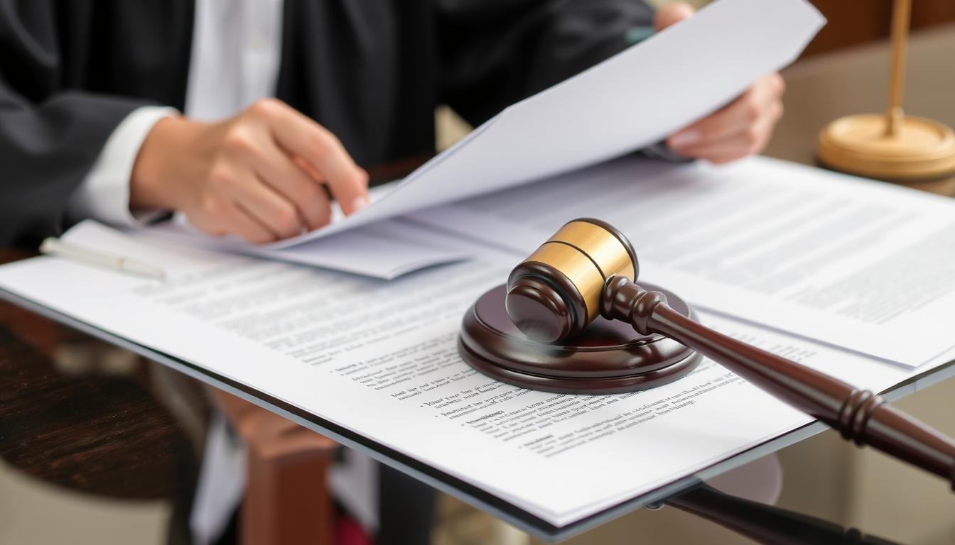 Richter mit Familienakte zum Kindschaftsrecht