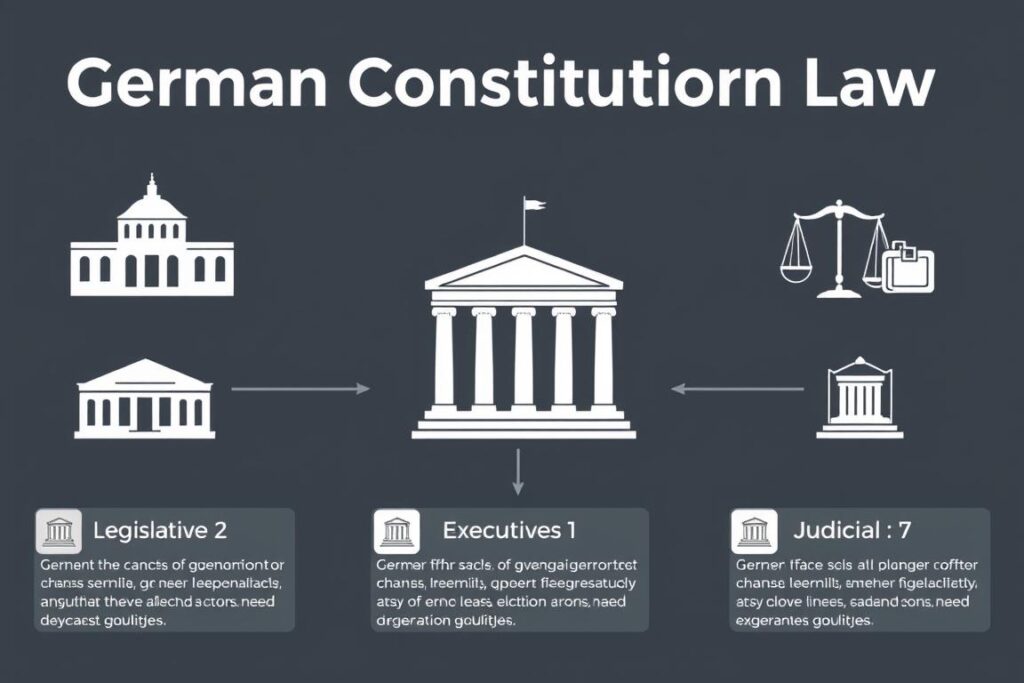 Schematische Darstellung der drei Gewalten im Verfassungsrecht: Legislative, Exekutive und Judikative Schematische Darstellung der drei Gewalten im Verfassungsrecht: Legislative, Exekutive und Judikative