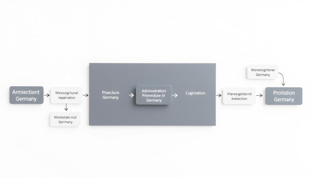 Schematische Darstellung eines Verwaltungsverfahrens mit verschiedenen Prozessschritten Schematische Darstellung eines Verwaltungsverfahrens mit verschiedenen Prozessschritten