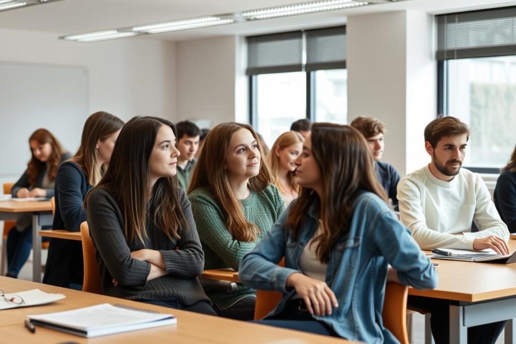 Schüler und Schülerinnen in einem Klassenzimmer während des Unterrichts Schüler und Schülerinnen in einem Klassenzimmer während des Unterrichts