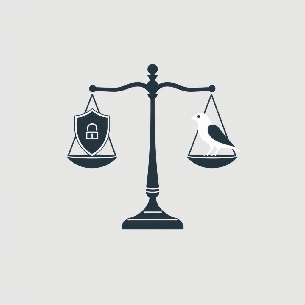 Symbol für das Spannungsverhältnis zwischen Sicherheit und Freiheit im Verfassungsrecht Symbol für das Spannungsverhältnis zwischen Sicherheit und Freiheit im Verfassungsrecht
