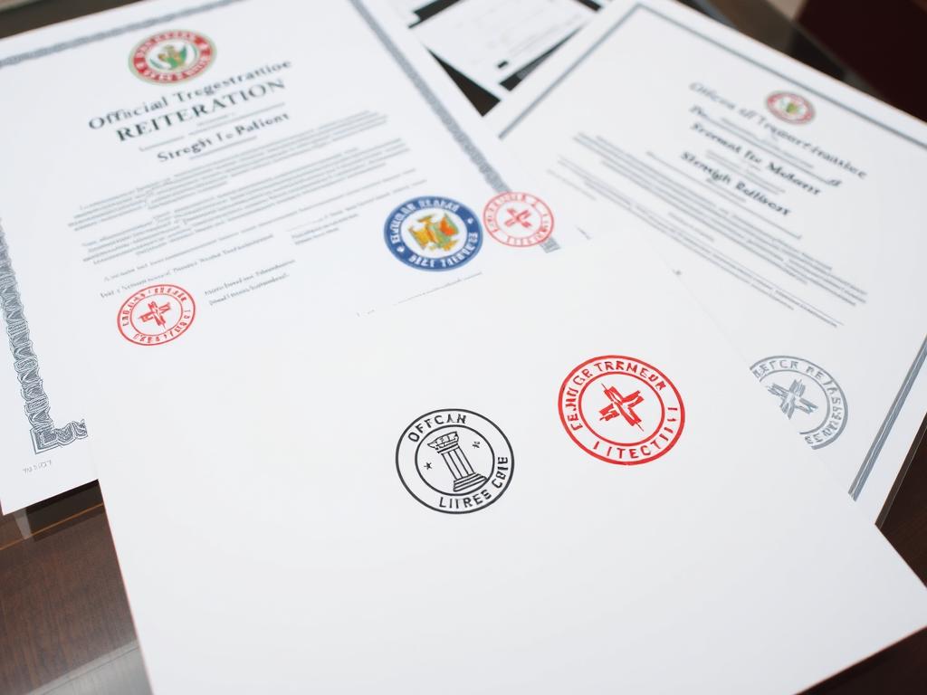 Symbolbild: Dokumente zur Markenregistrierung mit Stempel und Siegel Symbolbild: Dokumente zur Markenregistrierung mit Stempel und Siegel