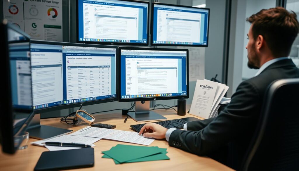 Symbolbild: Person arbeitet an Markenschutzstrategie am Computer Symbolbild: Person arbeitet an Markenschutzstrategie am Computer