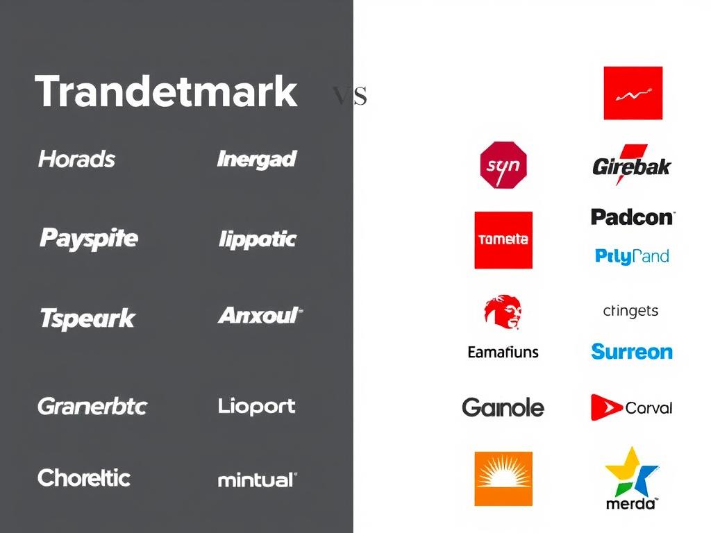 Symbolbild: Vergleich zwischen Marke und Logo mit verschiedenen Beispielen Symbolbild: Vergleich zwischen Marke und Logo mit verschiedenen Beispielen