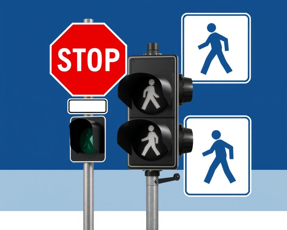 Verkehrsunfallrecht Symbolbild mit Verkehrszeichen und Paragraphensymbol