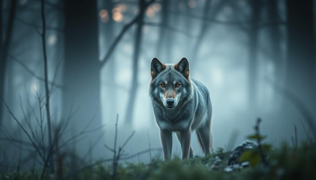 Wolf im Wald als Symbol für aktuelle Debatten im Jagdrecht Wolf im Wald als Symbol für aktuelle Debatten im Jagdrecht