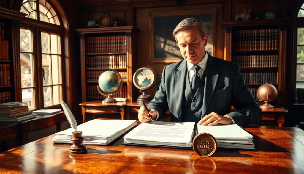 Notar beurkundet Nießbrauchvertrag für Grundbucheintrag