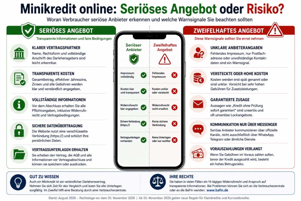 online-minikredit-seriös oder betrug