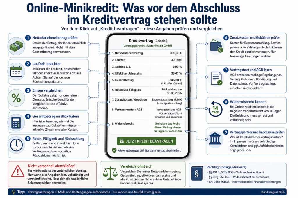 online-minikredit-kreditvertrag